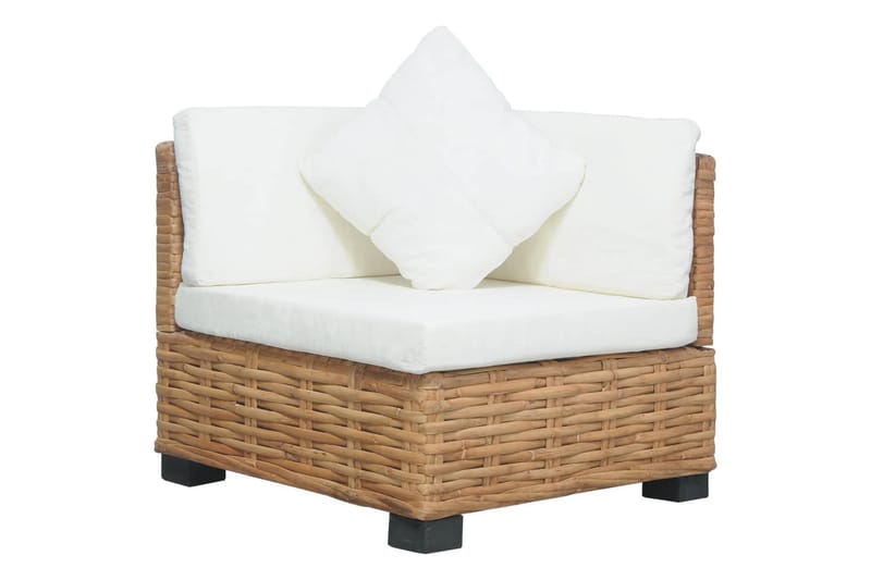 hjørnesofa med hynder naturlig rattan - Brun - Havemøbler - Loungemøbler - Moduler - Hjørnemodul havesofa