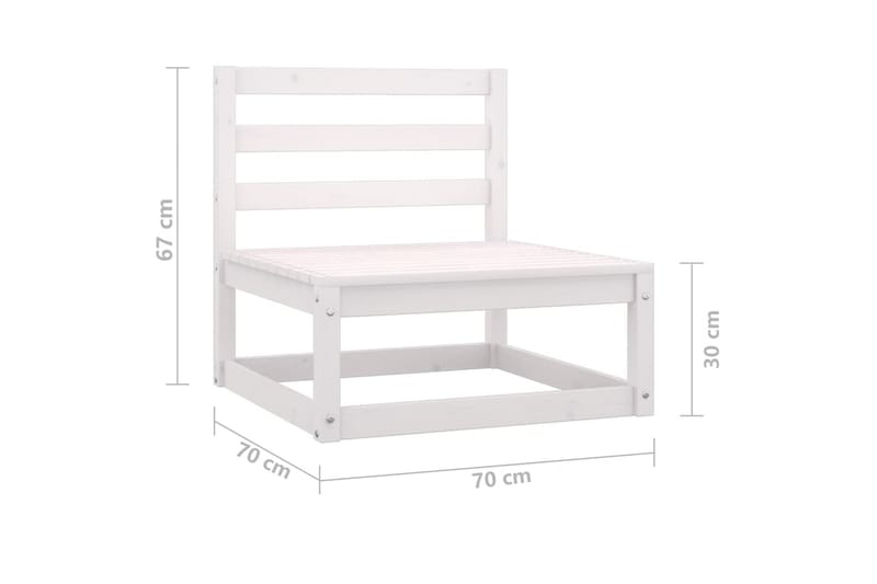 midterdel til havesofa m. antracitgrå hynder fyrretræ hvid - Hvid - Moduler - Midtermodul havesofa