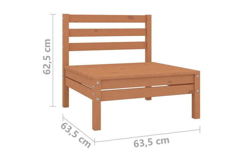 midterdel til havesofa massivt fyrretræ gyldenbrun - Brun - Moduler - Midtermodul havesofa