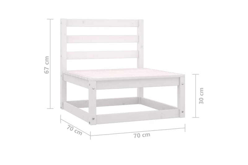 midterdel til havesofa massivt fyrretræ hvid - Hvid - Havemøbler - Loungemøbler - Moduler