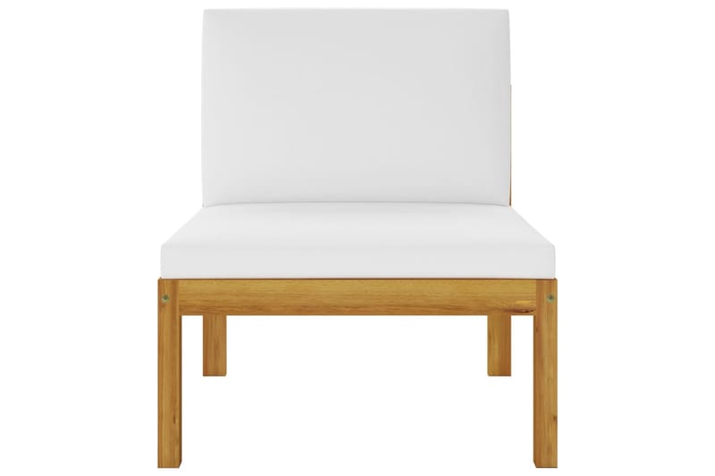 Midterdel Til Havesofa Med Hynder massivt Akacietræ - Brun - Havemøbler - Loungemøbler - Moduler