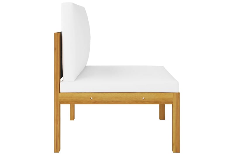 Midterdel Til Havesofa Med Hynder massivt Akacietræ - Brun - Havemøbler - Loungemøbler - Moduler