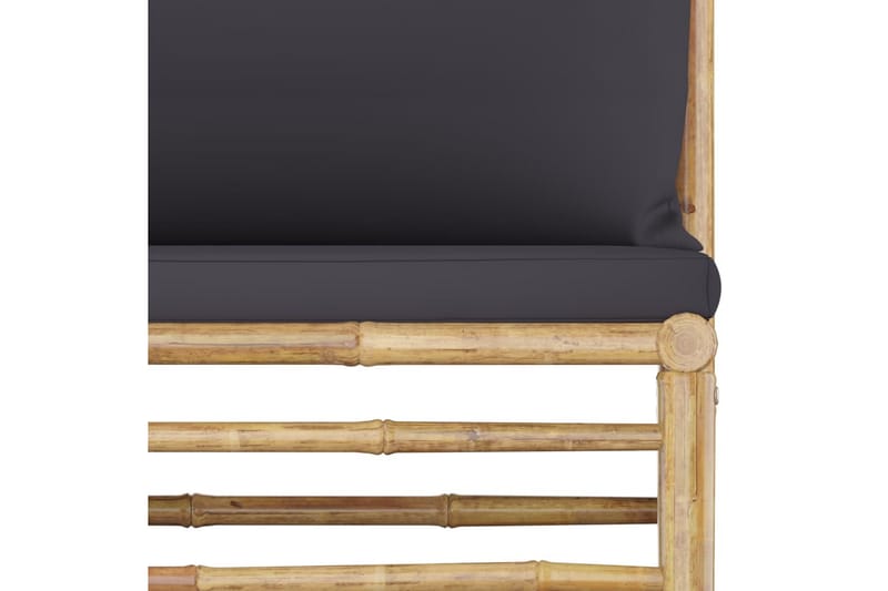 midterdel til havesofa med mørkegrå hynder bambus - Brun - Midtermodul havesofa - Moduler