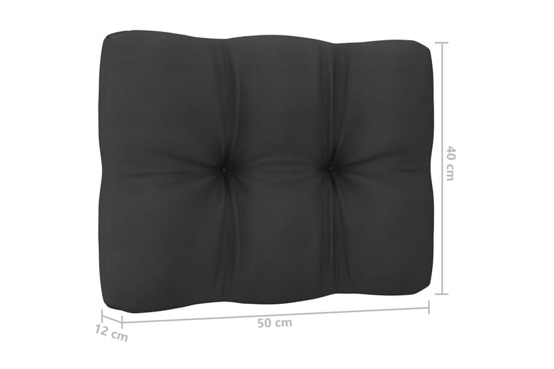 midterdel til havesofa m.grå hynder massivt fyrretræ - Grå - Havemøbler - Loungemøbler - Moduler