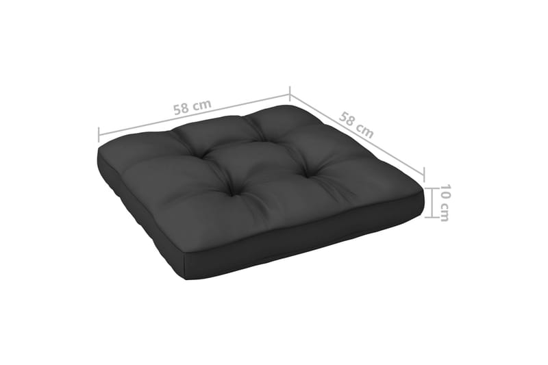 midterdel til havesofa m.grå hynder massivt fyrretræ - Sort - Havemøbler - Loungemøbler - Moduler
