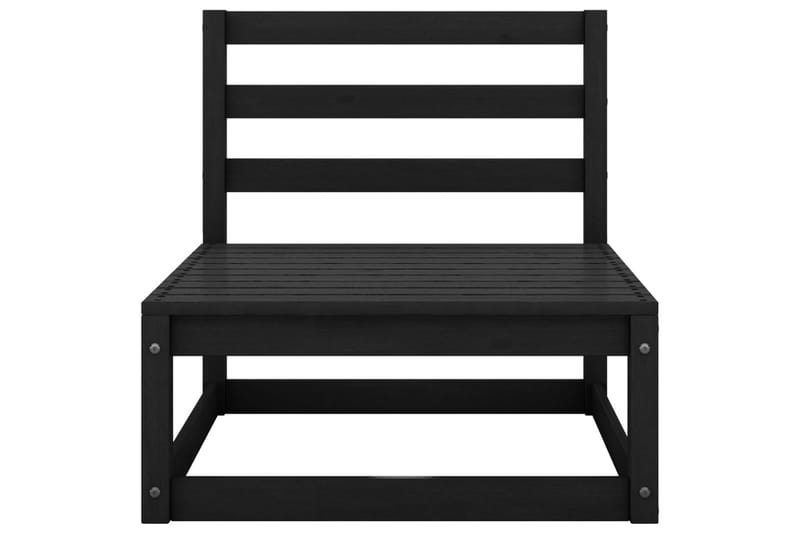 midterdel til havesofa m.grå hynder massivt fyrretræ - Sort - Havemøbler - Loungemøbler - Moduler