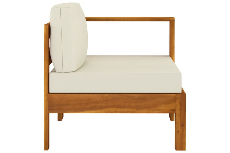midterdel til sofa med 1 armlæn massivt akacietræ cremehvid - Creme - Midtermodul havesofa - Moduler