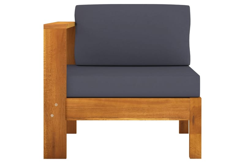 midterdel til sofa med 1 armlæn massivt akacietræ mørkegrå - Brun - Midtermodul havesofa - Moduler