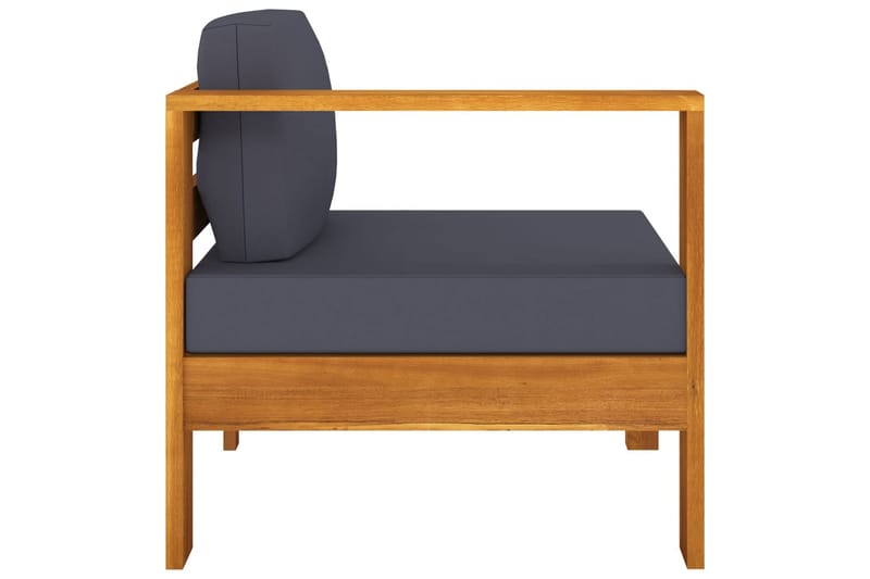 midterdel til sofa med 1 armlæn massivt akacietræ mørkegrå - Brun - Havemøbler - Loungemøbler - Moduler - Midtermodul havesofa