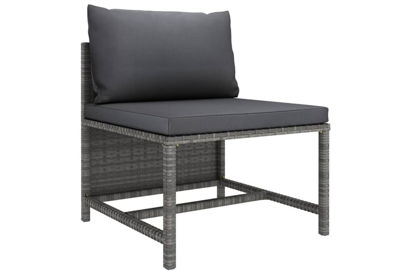 midterdel til sofa med hynder polyrattan grå - Grå - Moduler - Midtermodul havesofa