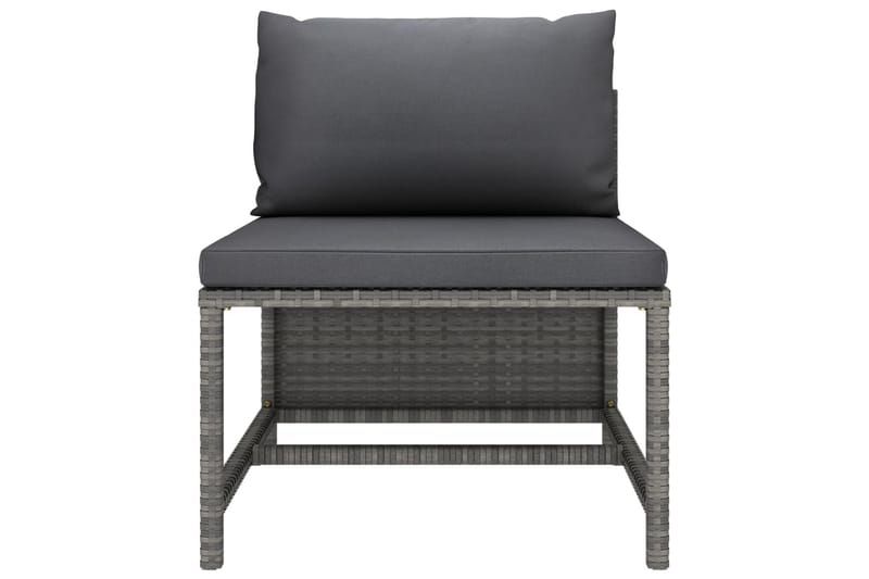 midterdel til sofa med hynder polyrattan grå - Grå - Moduler - Midtermodul havesofa