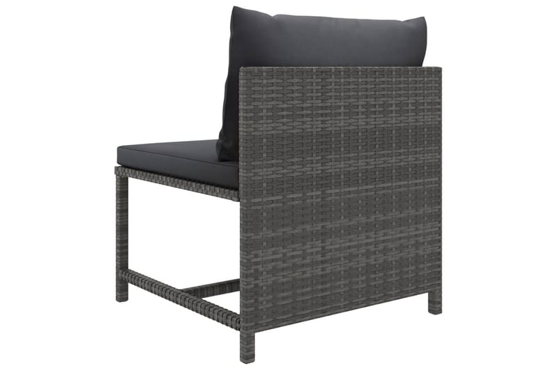 midterdel til sofa med hynder polyrattan grå - Grå - Moduler - Midtermodul havesofa