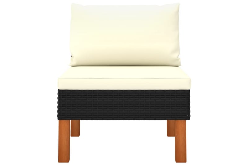 midterdel til sofa polyrattan og massivt eukalyptustræ - Sort - Midtermodul havesofa - Moduler