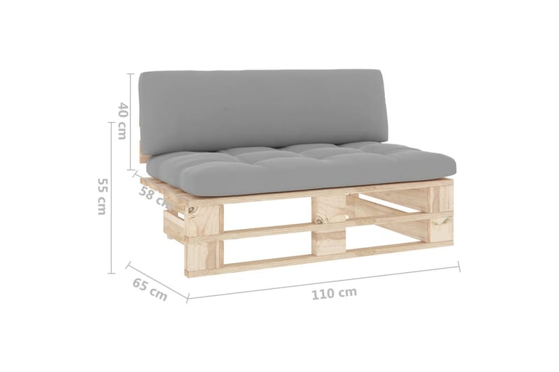 midterdel til pallesofa imprægneret fyrretræ - Brun - Havemøbler - Loungemøbler - Moduler