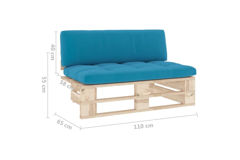 midterdel til pallesofa imprægneret fyrretræ - Brun - Havemøbler - Loungemøbler - Moduler