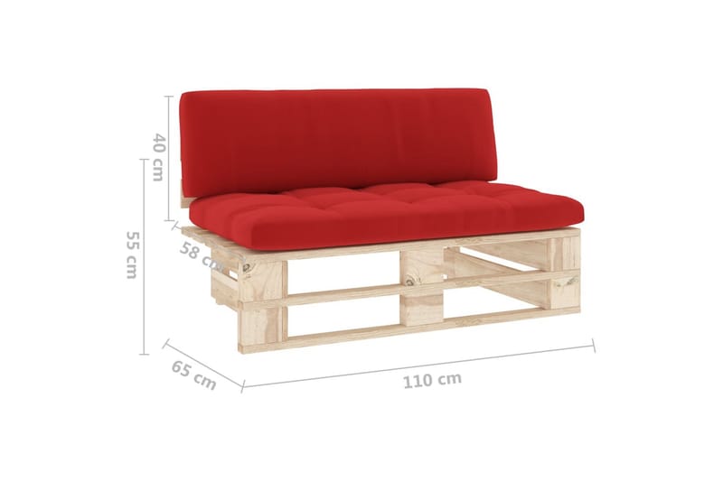 midterdel til pallesofa imprægneret fyrretræ - Brun - Havemøbler - Loungemøbler - Moduler