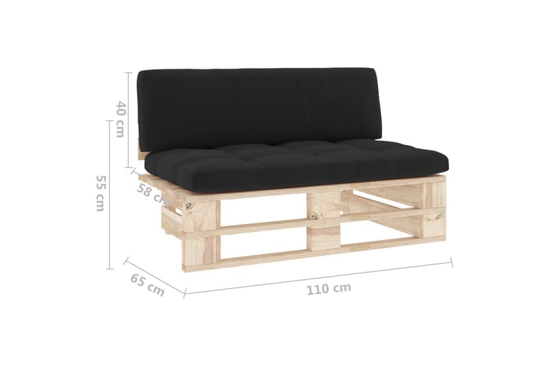midterdel til pallesofa imprægneret fyrretræ - Brun - Havemøbler - Loungemøbler - Moduler
