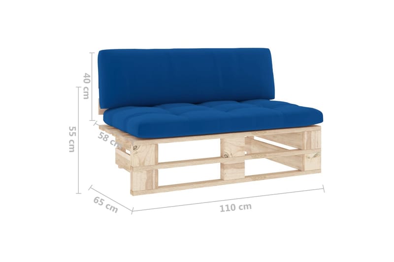 midterdel til pallesofa imprægneret fyrretræ - Brun - Havemøbler - Loungemøbler - Moduler