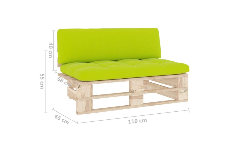 midterdel til pallesofa imprægneret fyrretræ - Brun - Havemøbler - Loungemøbler - Moduler