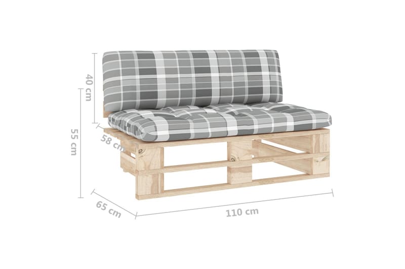 midterdel til pallesofa imprægneret fyrretræ - Brun - Moduler - Midtermodul havesofa