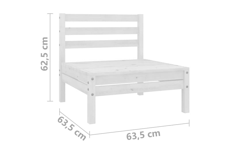 midterdele til havesofa 2 stk. massivt fyrretræ hvid - Hvid - Havemøbler - Loungemøbler - Moduler