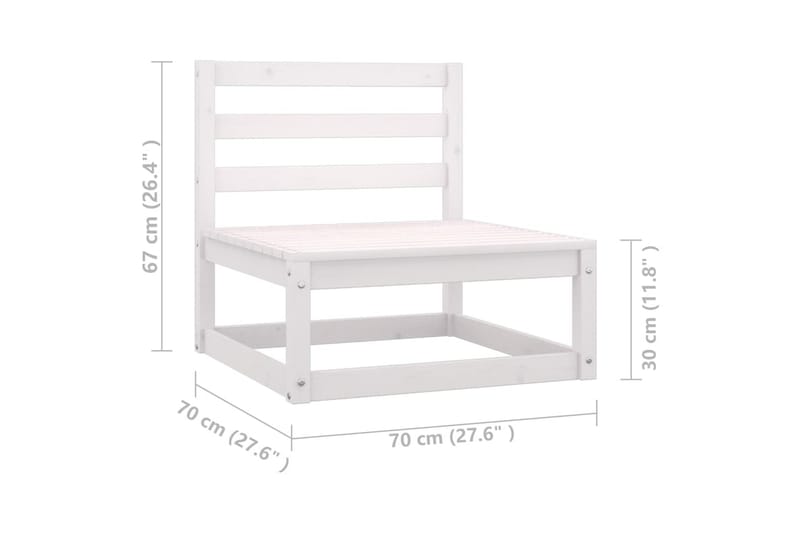 midterdele til havesofa antracitgrå hynder 2 stk. fyrretræ - Hvid - Moduler - Midtermodul havesofa