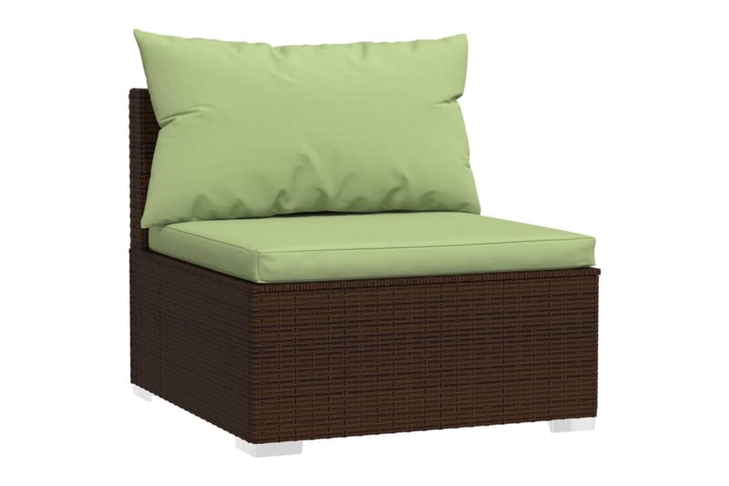 midtermodul til havesofa med hynder polyrattan brun - Brun - Midtermodul havesofa - Moduler