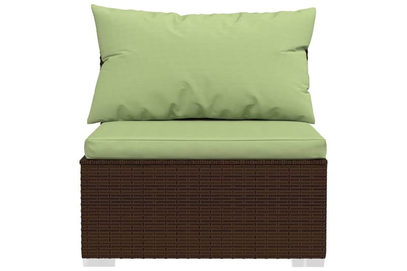 midtermodul til havesofa med hynder polyrattan brun - Brun - Midtermodul havesofa - Moduler