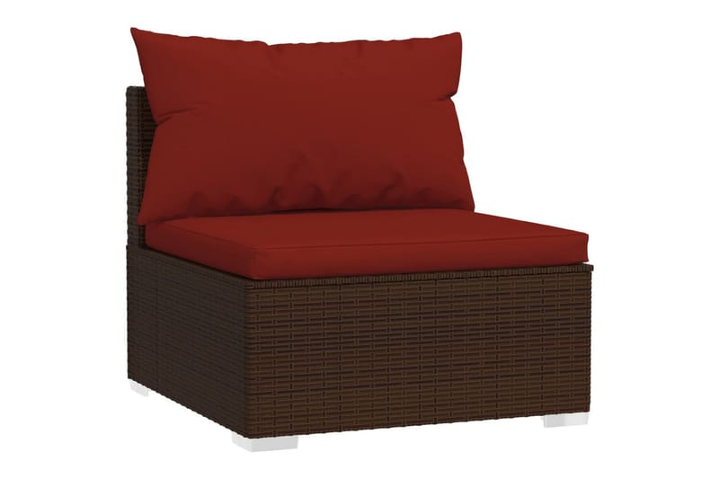 midtermodul til havesofa med hynder polyrattan brun - Brun - Midtermodul havesofa - Moduler