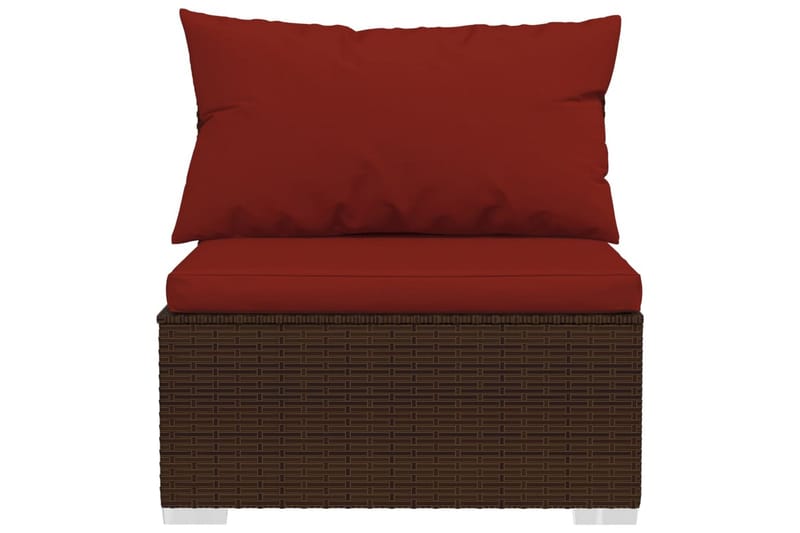 midtermodul til havesofa med hynder polyrattan brun - Brun - Midtermodul havesofa - Moduler