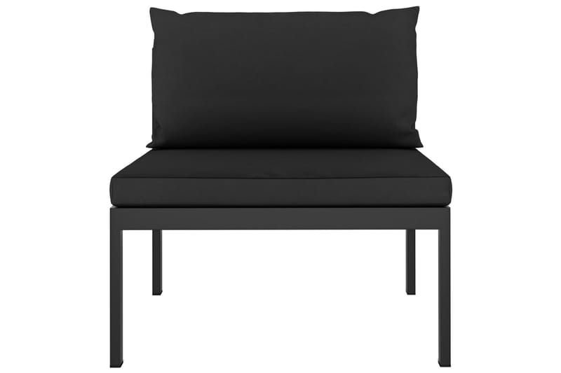 Midtersæde Til Sofa med Hynder Aluminium Antracitgrå - Grå - Havemøbler - Loungemøbler - Moduler