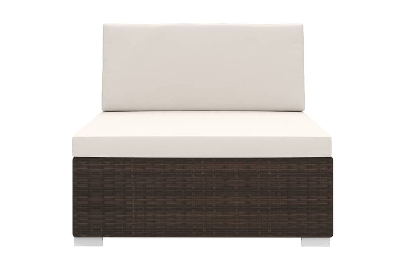 Midtersæde til sofa med hynder polyrattan brun - Brun - Havemøbler - Loungemøbler - Moduler