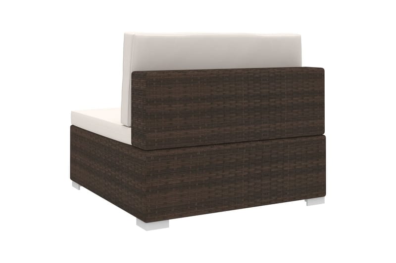 Midtersæde til sofa med hynder polyrattan brun - Brun - Havemøbler - Loungemøbler - Moduler