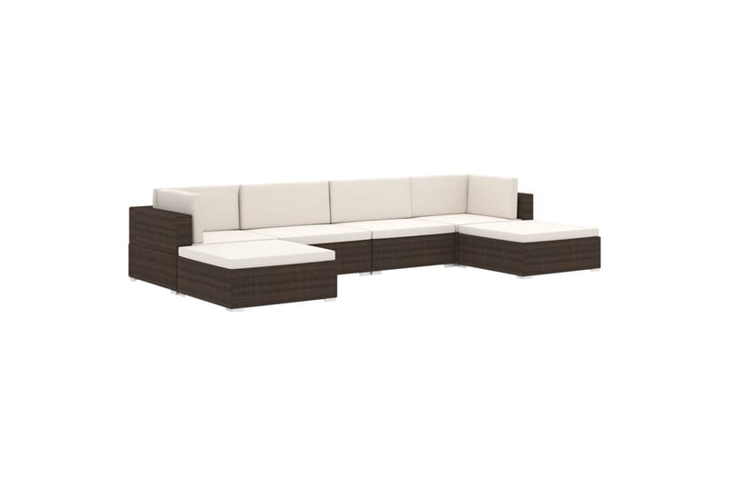 Midtersæde til sofa med hynder polyrattan brun - Brun - Havemøbler - Loungemøbler - Moduler