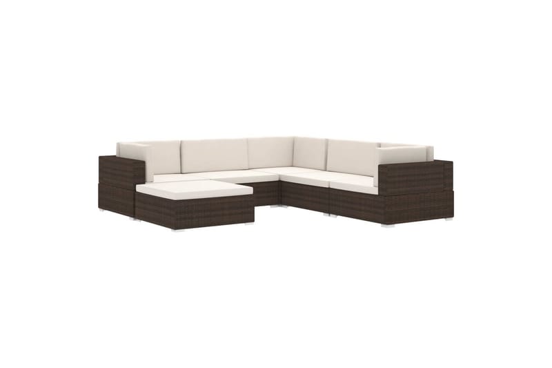 Midtersæde til sofa med hynder polyrattan brun - Brun - Havemøbler - Loungemøbler - Moduler