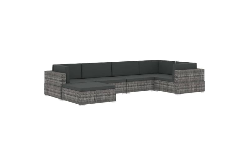 Midtersæde til sofa med hynder polyrattan brun - Brun - Havemøbler - Loungemøbler - Moduler