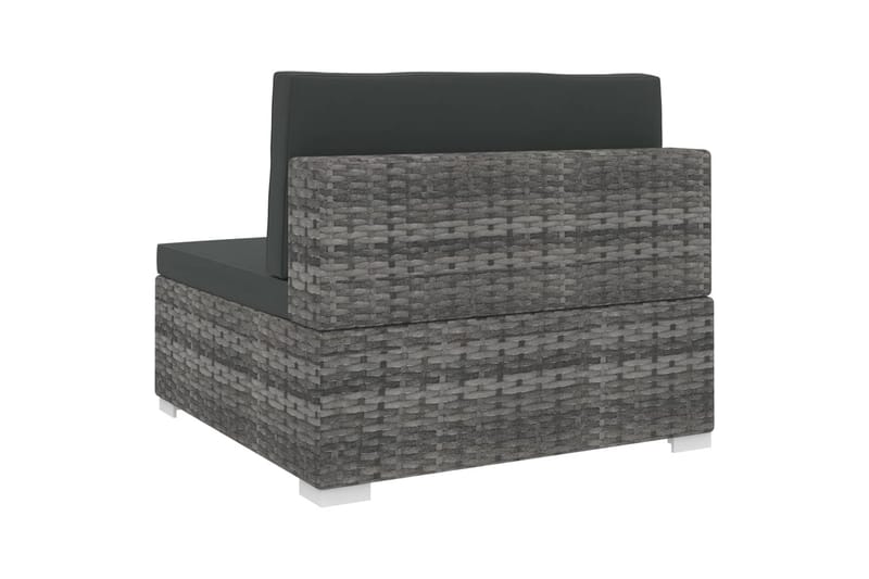 Midtersæde Til Sofa Med Hynder Polyrattan Grå - Havemøbler - Loungemøbler - Moduler