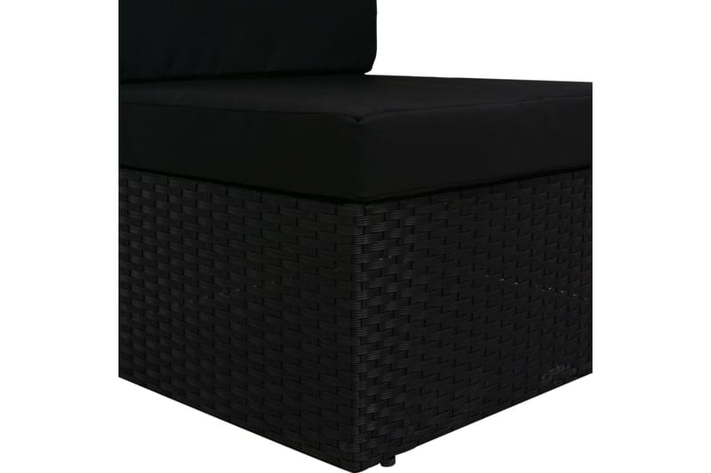 Midtersæde Til Sofa Polyrattan Sort - Sort - Havemøbler - Loungemøbler - Moduler