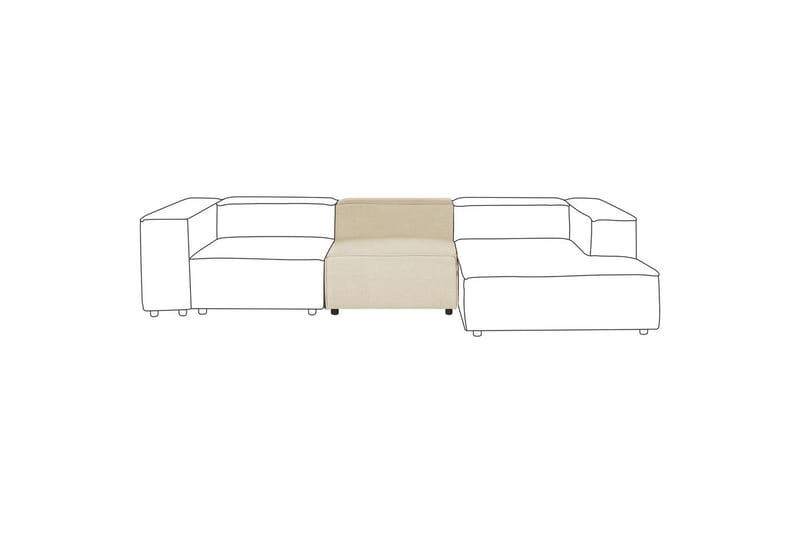 Mittmodul Beliani Aprica Beige||Black - Havemøbler - Loungemøbler - Moduler - Midtermodul havesofa