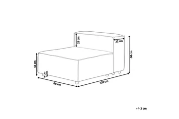 Mittmodul Beliani Aprica Beige||Black - Havemøbler - Loungemøbler - Moduler - Midtermodul havesofa