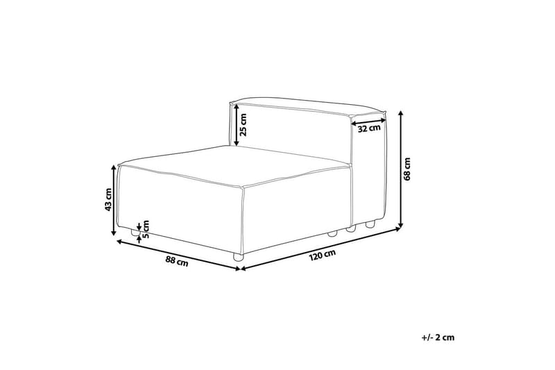 Mittmodul Beliani Aprica Beige||Black - Havemøbler - Loungemøbler - Moduler - Midtermodul havesofa