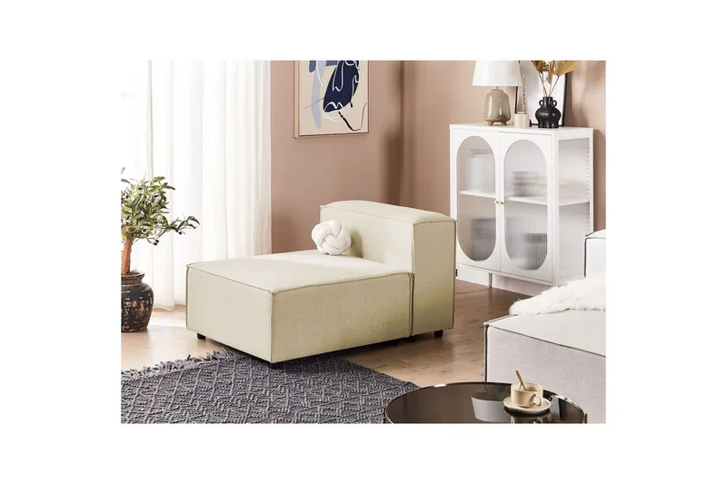 Mittmodul Beliani Aprica Beige||Black - Havemøbler - Loungemøbler - Moduler - Midtermodul havesofa