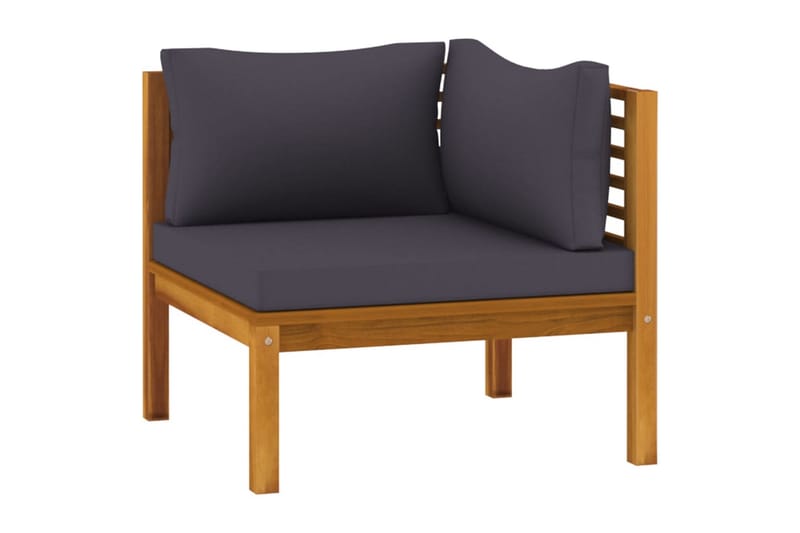 modulær hjørnesofa med mørkegrå hynde massivt akacietræ - Brun - Havemøbler - Loungemøbler - Moduler - Hjørnemodul havesofa