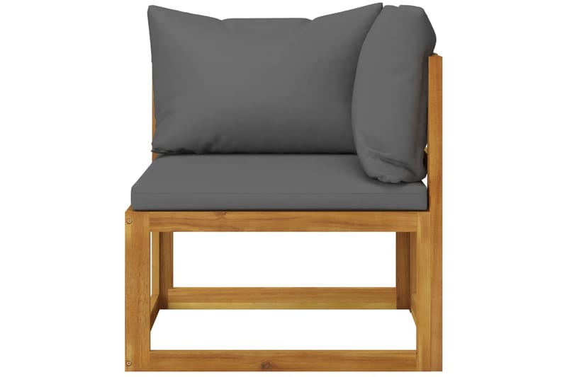 modulær hjørnesofa med mørkegrå hynde massivt akacietræ - Havemøbler - Loungemøbler - Moduler - Hjørnemodul havesofa
