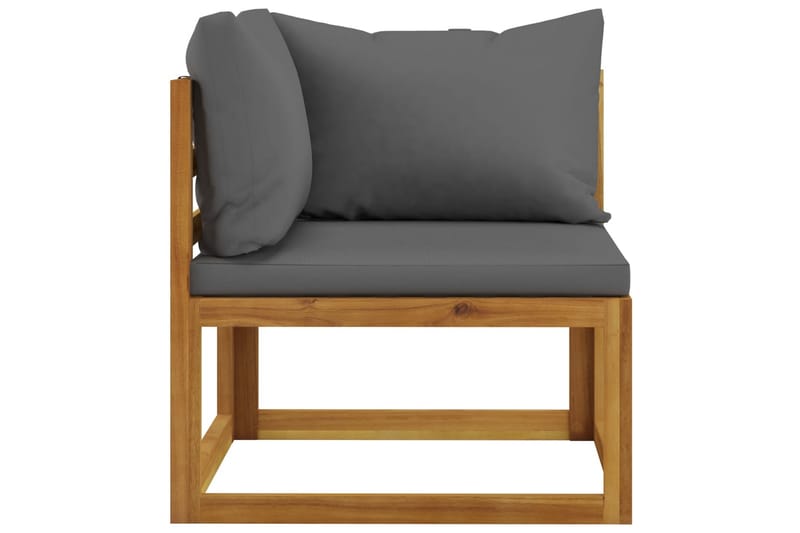modulær hjørnesofa med mørkegrå hynde massivt akacietræ - Havemøbler - Loungemøbler - Moduler - Hjørnemodul havesofa