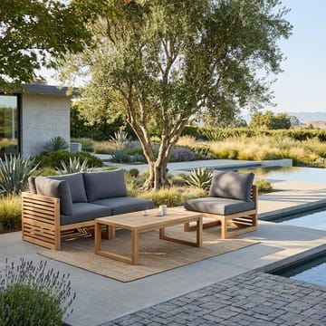 Modulsofa HOME4YOU Serenity 2-personers Højre armlæn - brun - Havemøbler - Loungemøbler - Moduler
