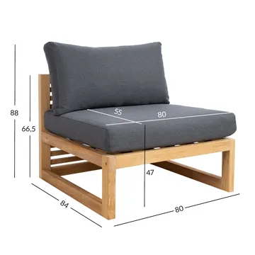 Modulsofa HOME4YOU Serenity midtermodul - Brun - Havemøbler - Loungemøbler - Moduler - Midtermodul havesofa