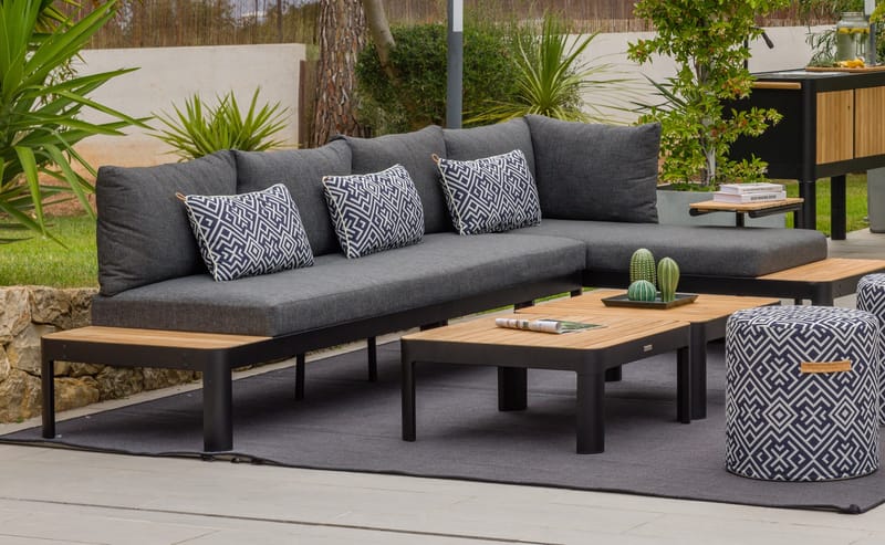 Portals Modulsofa Udendørs 3-personers - Sort - Havemøbler - Loungemøbler - Loungesofaer