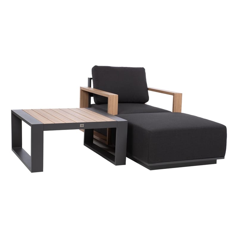 Puf HOME4YOU Fuller 83x83x42 cm mørkegrå - mørkegrå - Havemøbler - Loungemøbler - Moduler - Skamler & puffer