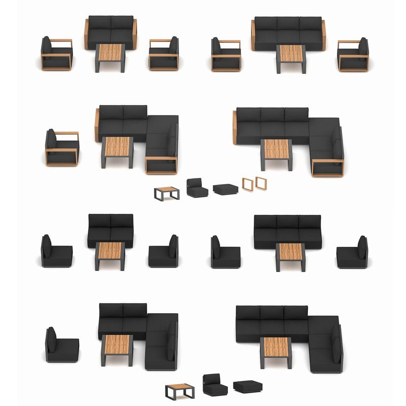 Puf HOME4YOU Fuller 83x83x42 cm mørkegrå - mørkegrå - Havemøbler - Loungemøbler - Moduler - Skamler & puffer